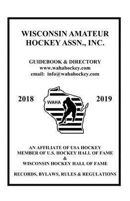 Wisconsin Amateur Hockey Assn., Inc. 2018 2019