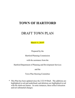 Town of Hartford Draft Town Plan