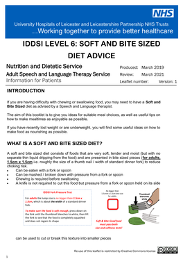 Iddsi Level 6: Soft and Bite Sized Diet Advice