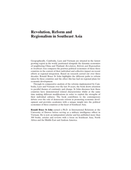 Revolution, Reform and Regionalism in Southeast Asia