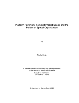 Platform Feminism: Feminist Protest Space and the Politics of Spatial Organization