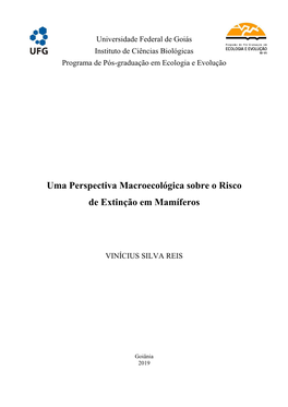 Uma Perspectiva Macroecológica Sobre O Risco De Extinção Em Mamíferos