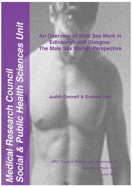 An Overview of Male Sex Work in Edinburgh and Glasgow: the Male Sex Worker Perspective