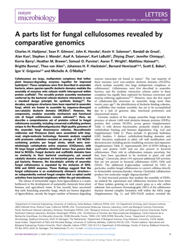 A Parts List for Fungal Cellulosomes Revealed by Comparative Genomics Charles H