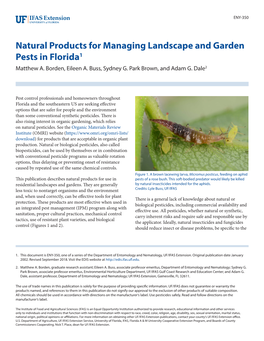 Natural Products for Managing Landscape and Garden Pests in Florida1 Matthew A