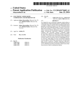 (12) Patent Application Publication (10) Pub. No.: US 2016/017.4603 A1 Abayarathna Et Al