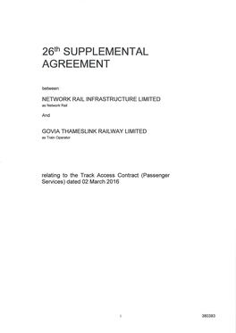 Govia Thameslink Railway Limited 26Th Supplemental Agreement