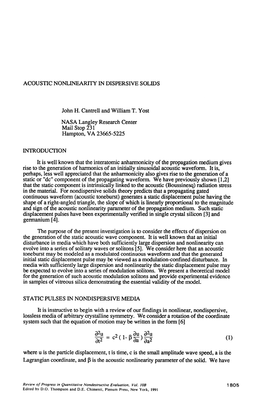 Acoustic Nonlinearity in Dispersive Solids