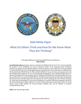 SMA White Paper What Do Others Think and How Do We Know What They Are Thinking?
