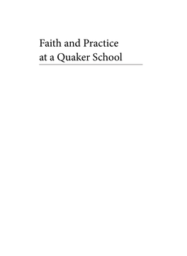 Faith and Practice at a Quaker School