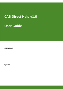 CAB Direct Help V1.0