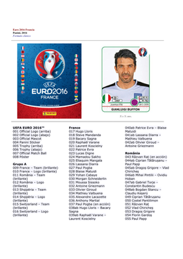 2016 Panini Euro Francia