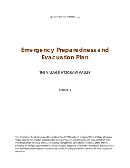 Emergency Preparedness and Evacuation Plan