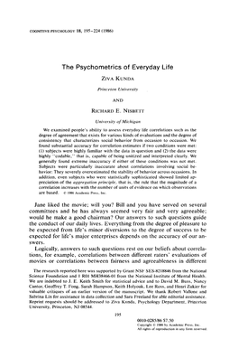 The Psychometrics of Everyday Life