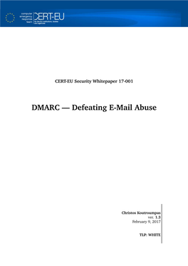 DMARC — Defeating E-Mail Abuse