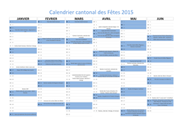 Calendrier Excel 2013