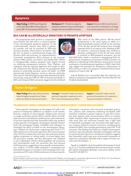 Frameshift Indels Generate Highly Immunogenic Tumor Neoantigens Tumor-Specifi C Neoantigens Are the Targets of T Cells in the Neoantigens