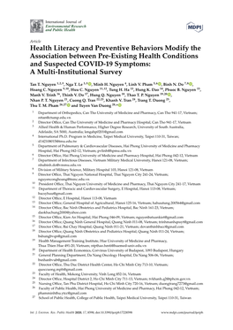 Health Literacy and Preventive Behaviors Modify the Association Between Pre-Existing Health Conditions and Suspected COVID-19 Symptoms: a Multi-Institutional Survey