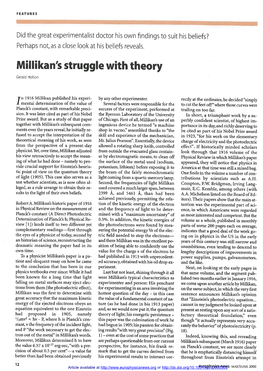 Millikan's Struggle with Theory