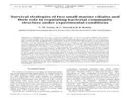 Survival Strategies of Two Small Marine Ciliates and Their Role in Regulating Bacterial Community Structure Under Experimental Conditions