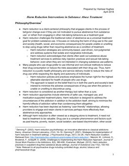 Harm Reduction Interventions in Substance Abuse Treatment