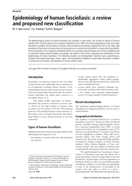 Epidemiology of Human Fascioliasis