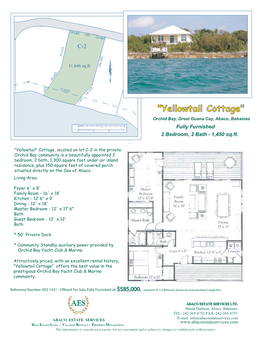 "Yellowtail Cottage" Orchid Bay, Great Guana Cay, Abaco, Bahamas