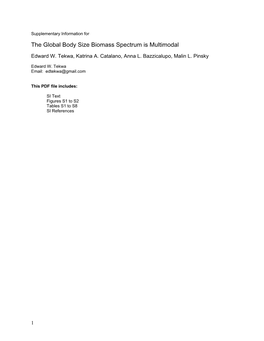 The Global Body Size Biomass Spectrum Is Multimodal