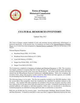Cultural Resources Inventory