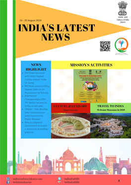 19 - 25 August 2019 Jakarta INDIA's LATEST NEWS