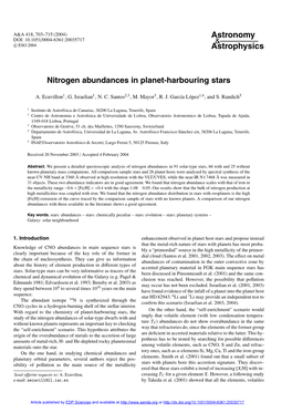 Nitrogen Abundances in Planet-Harbouring Stars