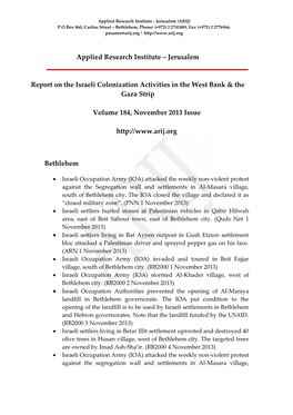 Volume 184, November 2013 Issue