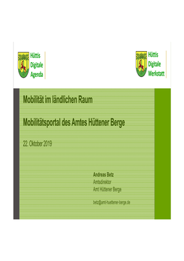 Mobilität Im Ländlichen Raum Mobilitätsportal Des Amtes Hüttener