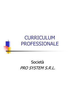 Curriculum Professionale