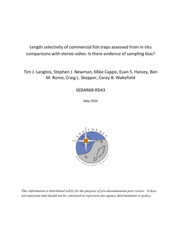 Length Selectivity of Commercial Fish Traps Assessed from in Situ Comparisons with Stereo-Video: Is There Evidence of Sampling Bias?