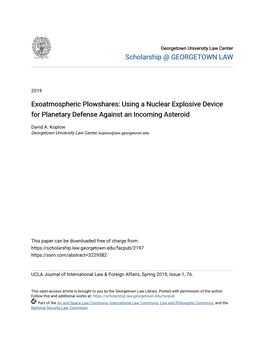 Using a Nuclear Explosive Device for Planetary Defense Against an Incoming Asteroid