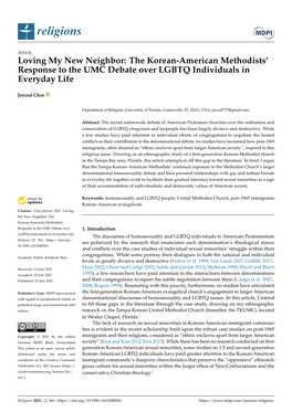 The Korean-American Methodists' Response to the UMC Debate Over