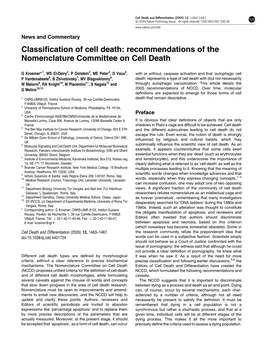 Classification of Cell Death