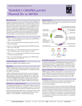 TIMMDC1 CRISPR/Cas9 KO Plasmid (H): Sc-407424