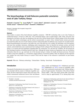 The Bioarchaeology of Mid-Holocene Pastoralist Cemeteries West of Lake Turkana, Kenya