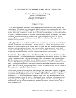 Suppression Mechanisms of Alkali Metal Compounds