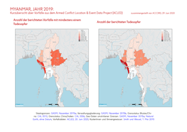 MYANMAR, JAHR 2019: Kurzübersicht Über Vorfälle Aus Dem Armed Conflict Location & Event Data Project (ACLED) Zusammengestellt Von ACCORD, 29