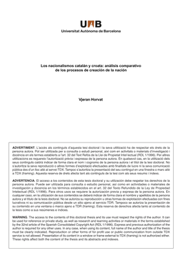 Los Nacionalismos Catalán Y Croata: Análisis Comparativo De Los Procesos De Creación De La Nación