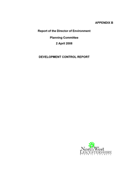APPENDIX B Report of the Director of Environment Planning Committee 2