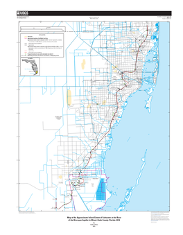 Map of the Approximate Inland Extent of Saltwater at the Base of the Biscayne Aquifer in Miami-Dade County, Florida, 2018: U.S