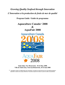 Aquaculture Canadaom 2008 & Aquafair 2008