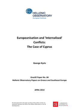 Europeanisation and 'Internalised' Conflicts: the Case of Cyprus
