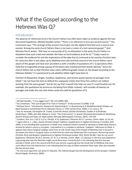 What If the Gospel According to the Hebrews Was Q?