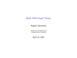 Math 7410 Graph Theory
