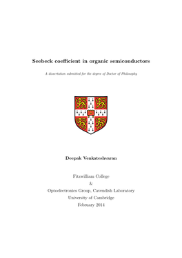 Seebeck Coefficient in Organic Semiconductors